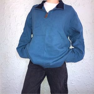 LANDS’ END Bedford Rib Quarter Zip Sweater
